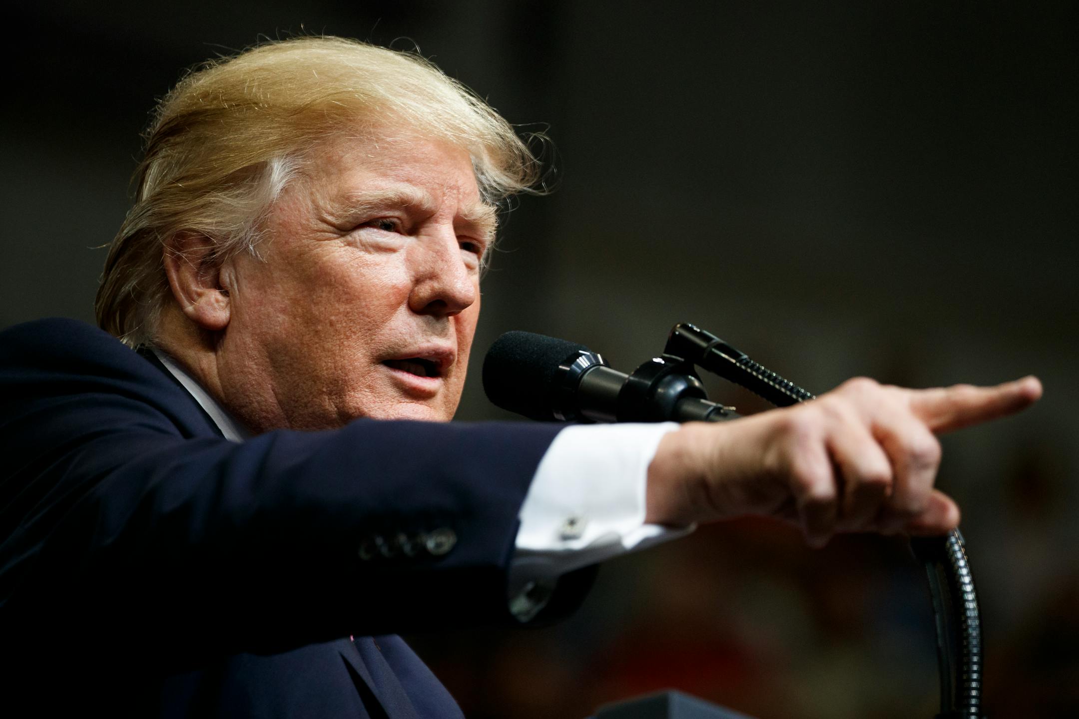 President Donald Trump speaks at a campaign rally for Sen. Luther Strange, R-Ala., Friday, Sept. 22, 2017, in Huntsville, Ala. (AP Photo/Evan Vucci)