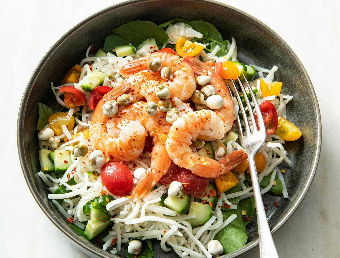 Shrimp and rice noodle salad, recipe from Beth Dooley. Credit: Mette Nielsen, Special to the Star Tribune