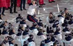 Lindsey Vonn was carried as team USA entered Pyeongchang Olympic Stadium during Closing Ceremony on Sunday.
