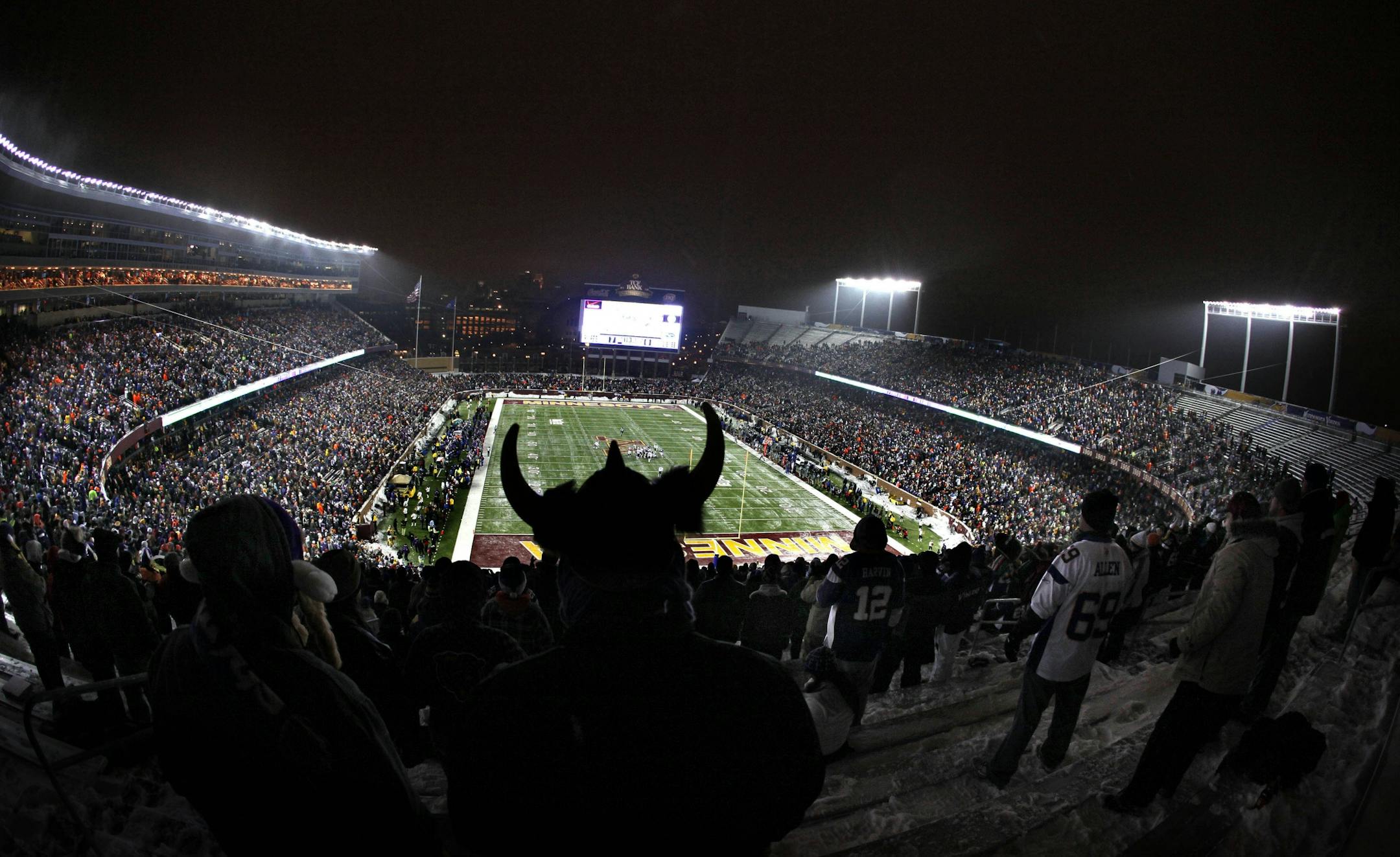 The Vikings faced the Chicago Bears at the Gophers' TCF Bank Stadium in December of 2010 because of damage to the Metrodome roof.