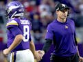 Vikings head coach Kevin O'Connell, right, will face his former quarterback Kirk Cousins during the 2024 NFL season. It's one of a few reunions on the