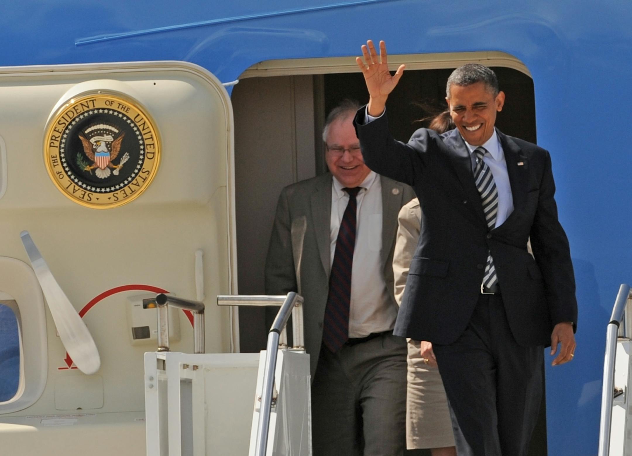 President Obama arrived at the Minneapolis-St. Paul International Airport Air Reserve Station on Friday morning June 1, 2012