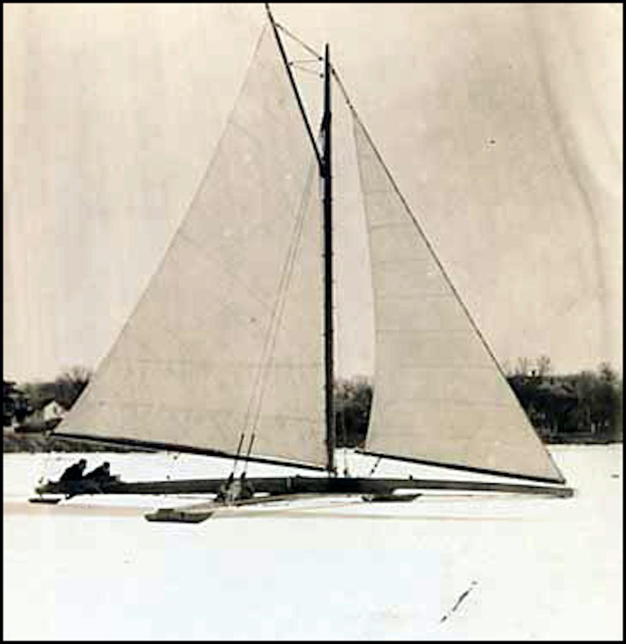 Ice boat on Lake Minnetonka, about 1920