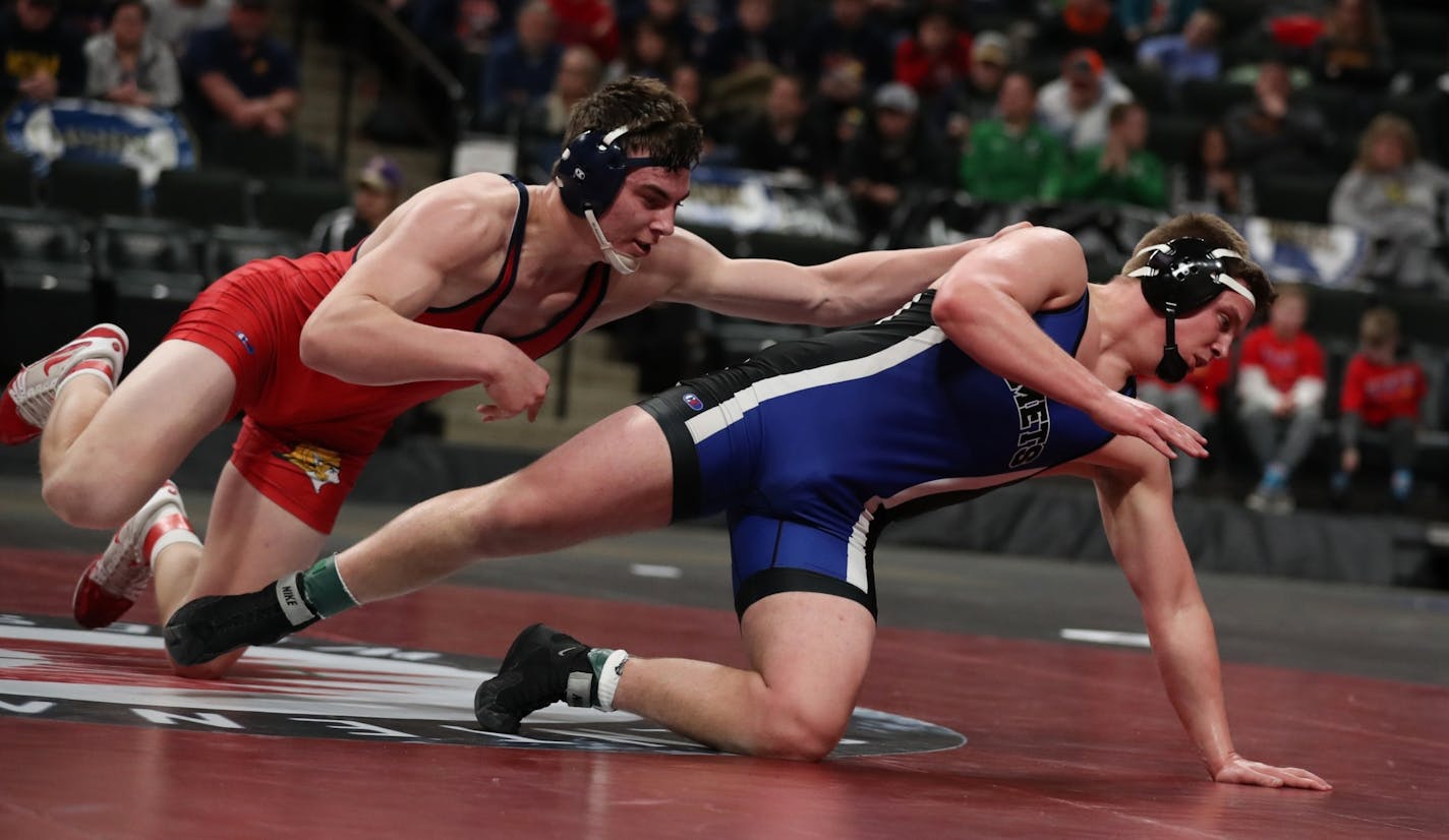 Danny Striggow of Orono chased after Garsen Schorr of Kasson-Mantorville