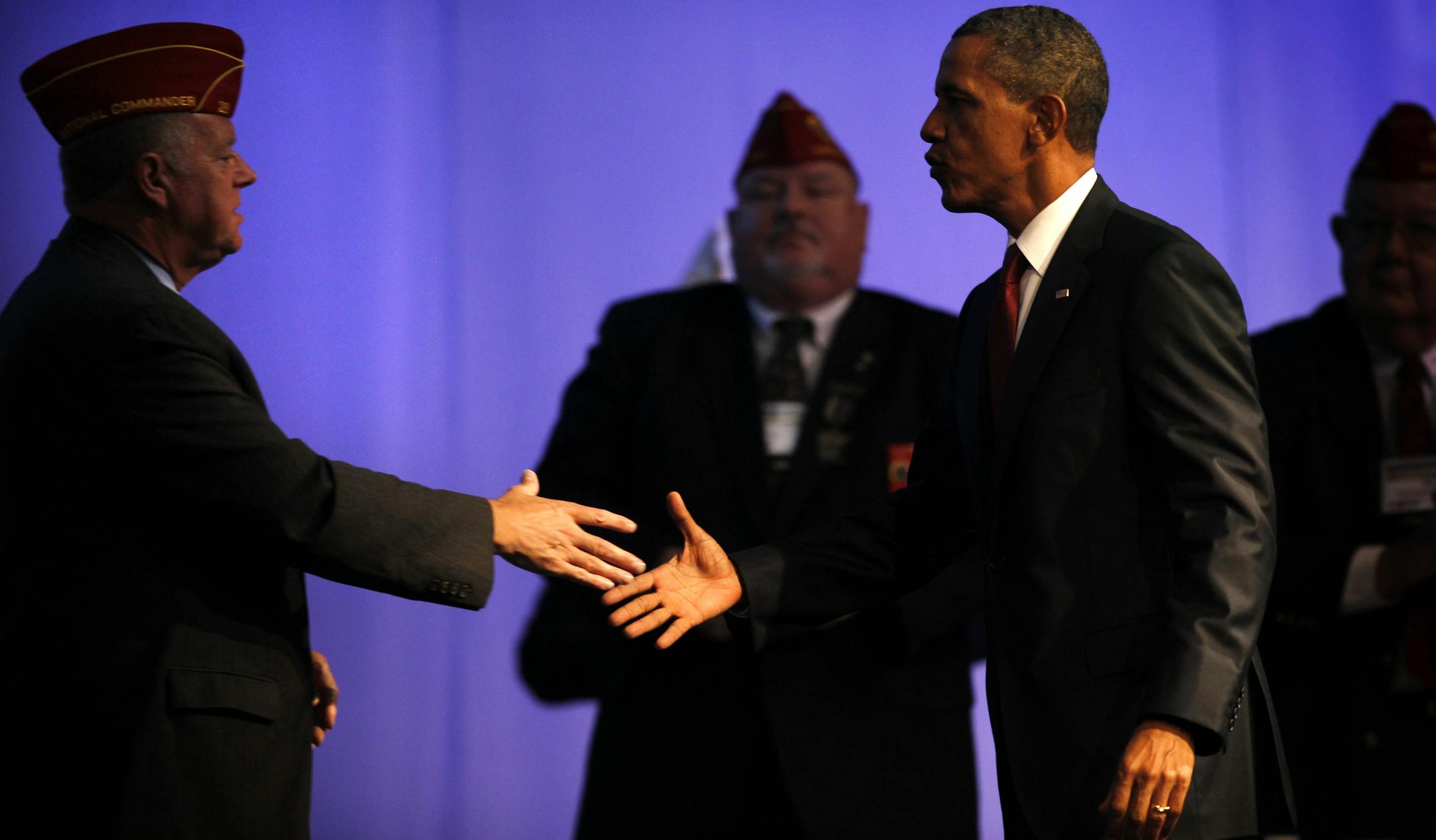President Obama spoke Tuesday at the Minneapolis Convention Center about a "sacred trust" between the military and citizens.
