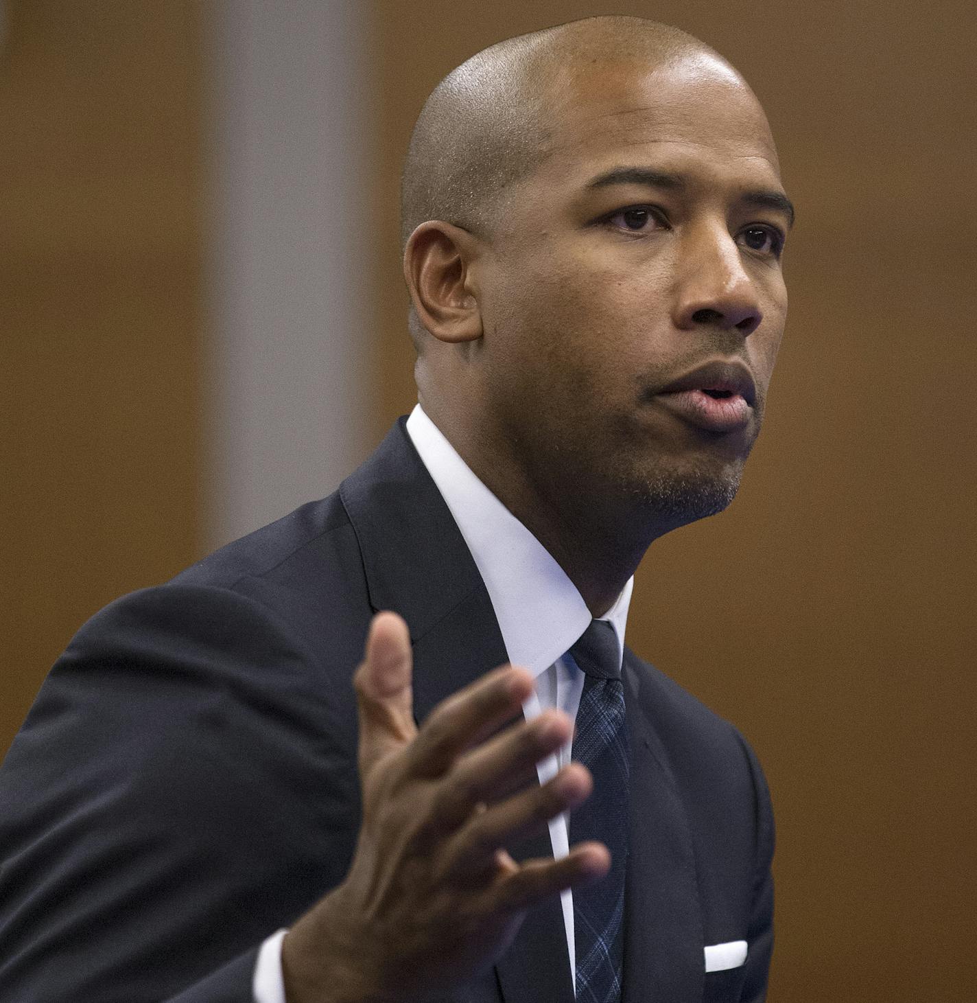 Minneapolis Public Schools superintendent candidate Charles Faust was interviewed by the school board on Monday evening. ] CARLOS GONZALEZ &#xef; cgonzalez@startribune.com - November 16, 2015, Minneapolis, MN, Three of six finalists for the superintendent of Minneapolis Public Schools MPS will be interviewed by board.