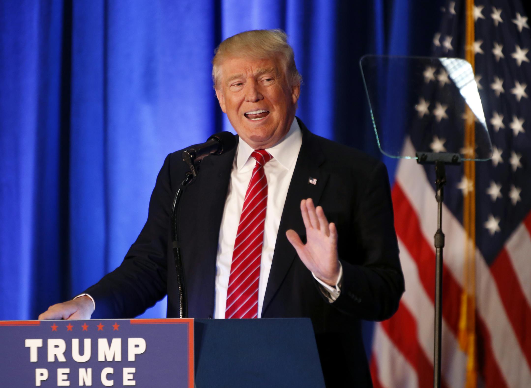Republican presidential candidate Donald Trump speaks in Youngstown, Ohio, Monday, Aug. 15, 2016.