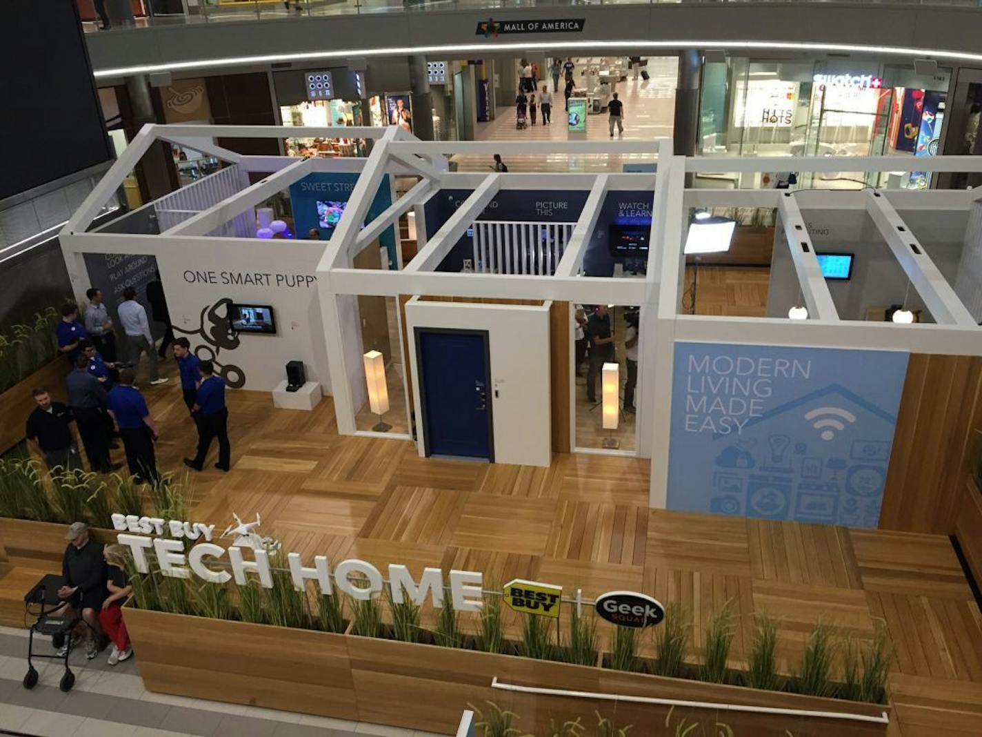 Best Buy has taken over the rotunda at the Mall of America for a few weeks to showcase connected home products in a huge display that replicates various rooms in a house.