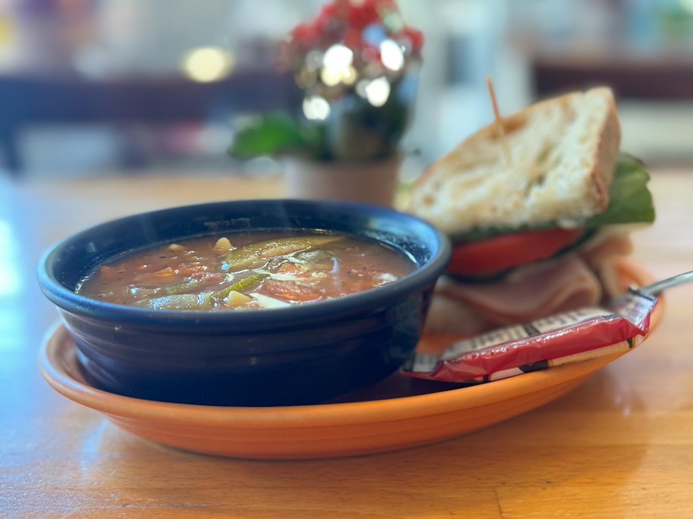 Nokomis Beach Coffee keeps things straightforward and classic, including with this soup and half-sandwich special.