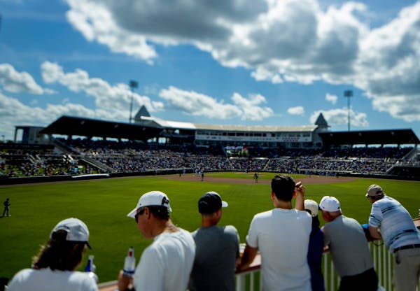 Fans watched the Toronto Blue Jays take on the Minnesota Twins from centerfield at Hammond Stadium.