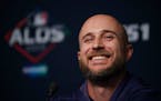 Twins manager Rocco Baldelli answered questions during a news conference at Yankee Stadium on Thursday afternoon ahead of Friday's ALDS Game 1