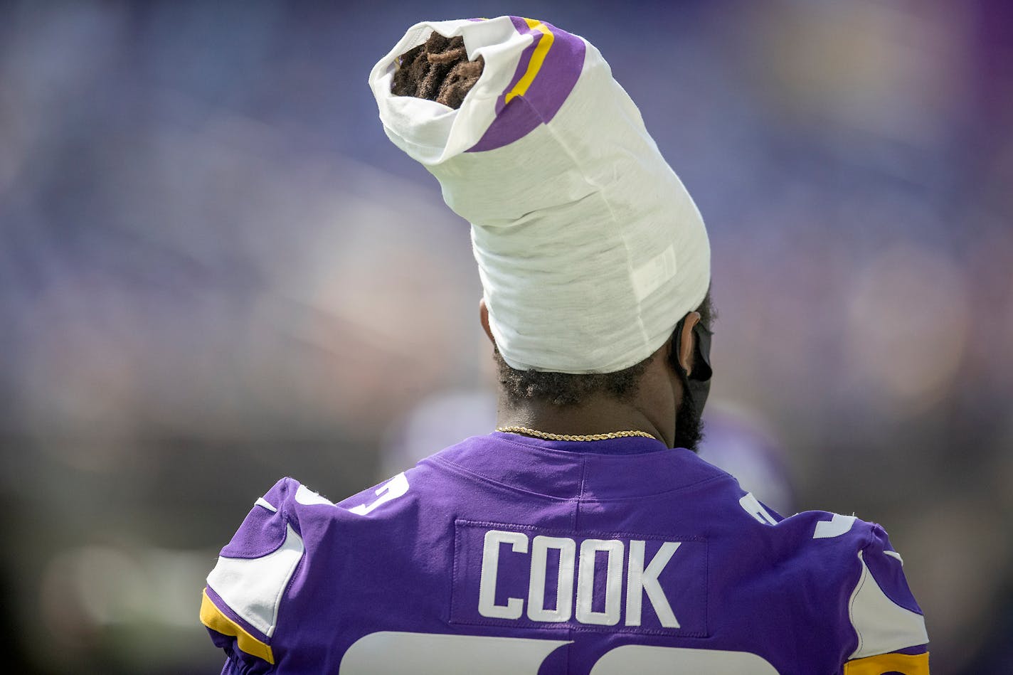 Running back Dalvin Cook on the field before the Vikings took on the Denver Broncos in a preseason game in August.