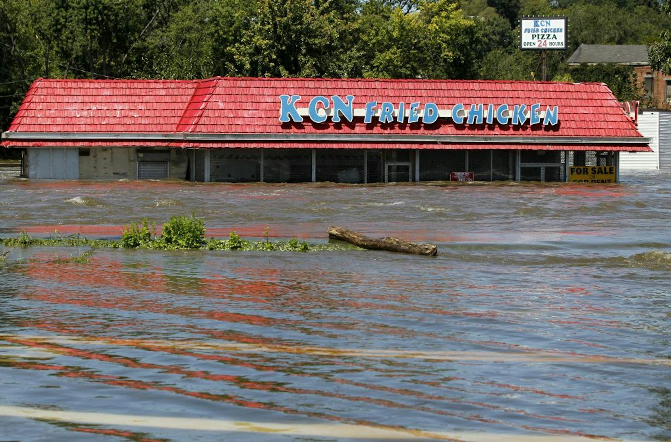A restaurant is seen in floodwaters from the Passaic River, which overflowed its banks following Hurricane Irene in Paterson, N.J.