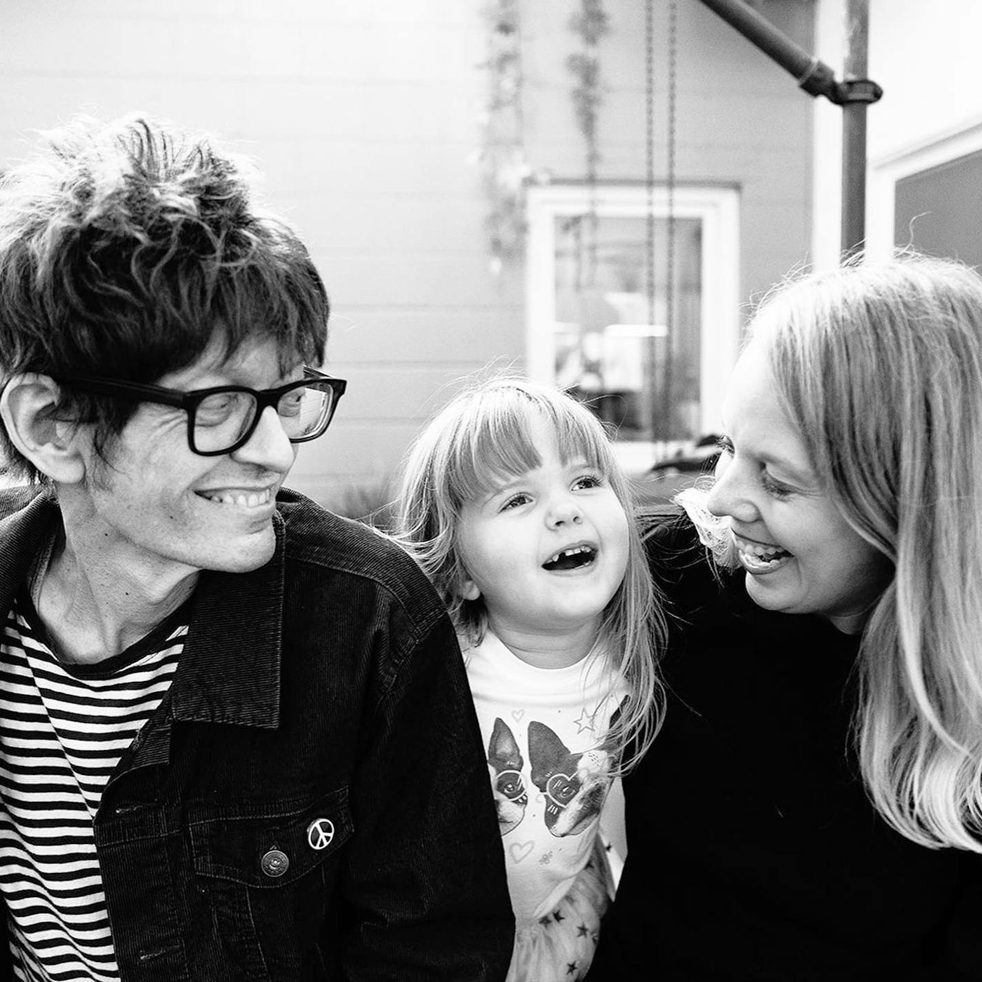 Ackerson in a recent family photo with wife/bandmate Ashley and daughter Annika.