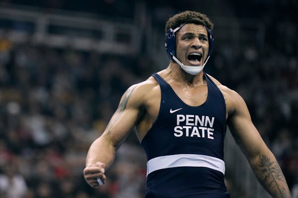 Greg Kerkvliet, who wrestled for Simley in high school, won the NCAA heavyweight championship for Penn State in March.