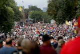 While the weather was cloudy and muggy, a decent crowd gathered for the last day of the Minnesota State Fair Monday, May, Sept. 3, 3018, in Falcon Heights, MN.]