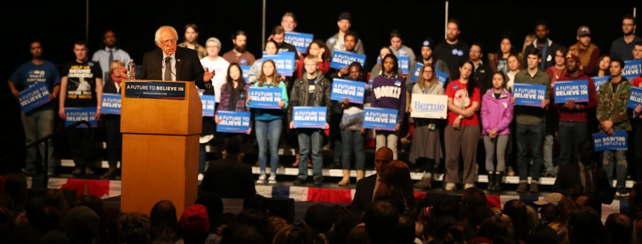 Democratic presidential candidate Bernie Sanders spoke to supporters Monday Feb 29, 2016 at the Minneapolis Convention Center Minneapolis MN.