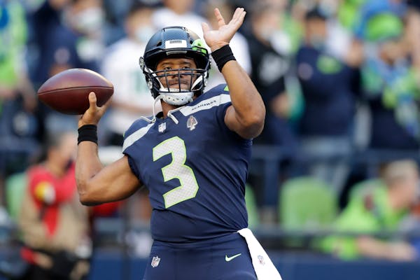 You again? Seattle quarterback Russell Wilson has never lost to the Vikings. 