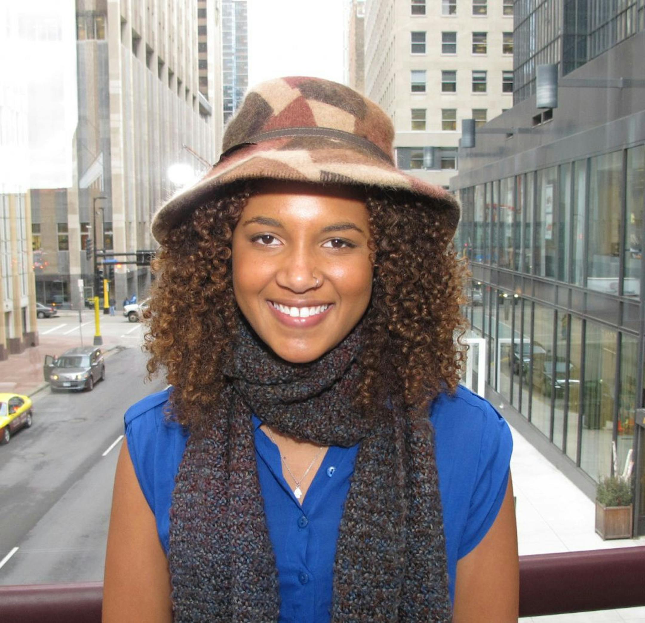 Temi Famodu tried on a Albertus Swanepoel for Target hat.