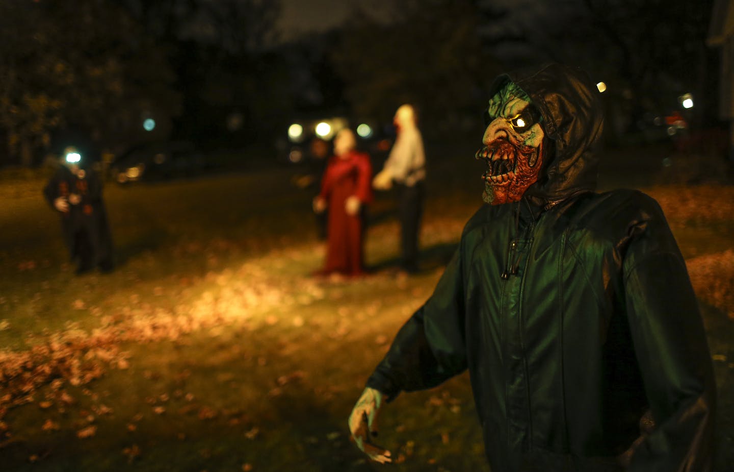 Lifelike creatures stood throughout the yard at Dan Wiswell's home on 38th Lane, Anoka on Wednesday, October 22, 2014 in Anoka, Minn. Fourteen families are competing in the city of Anoka's annual Halloween outdoor decorating contest. ] RENEE JONES SCHNEIDER &#x2022; reneejones@startribune.com