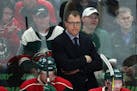 Wild assistant coach Scott Stevens watches from behind the bench during the first period. ] ANTHONY SOUFFLE &#xef; anthony.souffle@startribune.com Gam