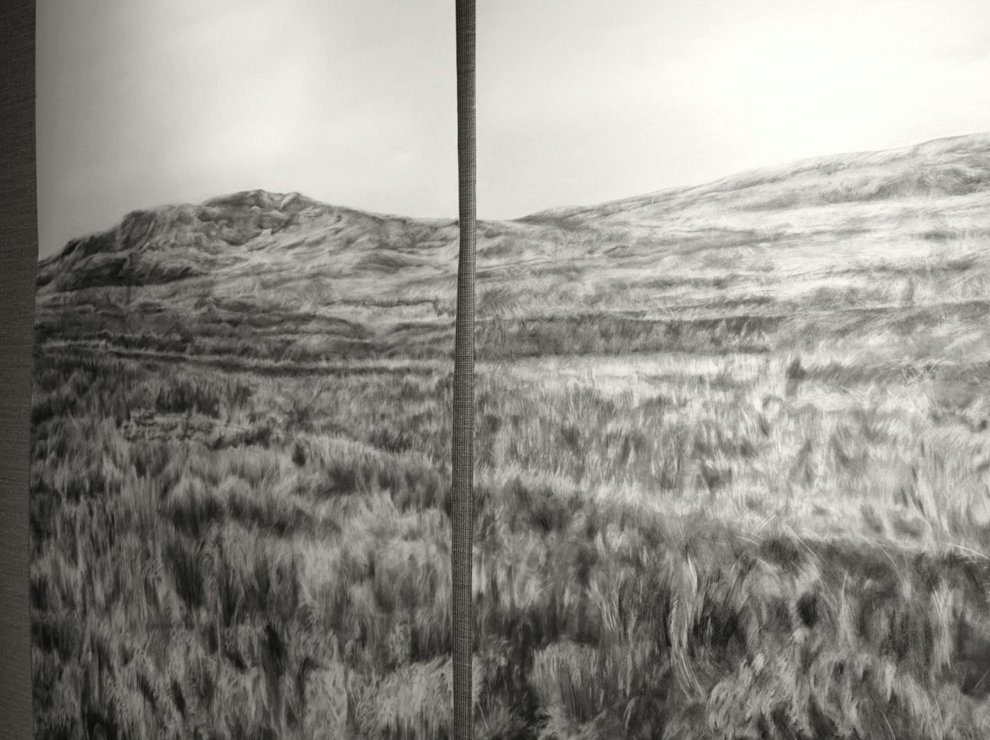 Catherine Meier," Sage Creek Rim Road, I could hear voices on the wind" graphite on paper, 2012 Photo courtesy the artist.