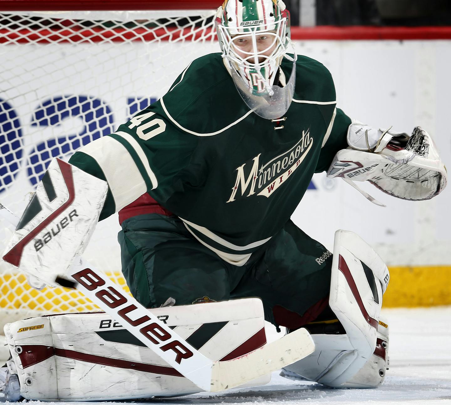 Minnesota Wild goalie Devan Dubnyk (4) made a save in the third period. Minnesota beat Chicago by a final score of 3-0. ] CARLOS GONZALEZ cgonzalez@startribune.com, February 3, 2015, St. Paul, Minn., Xcel Energy Center, NHL, Minnesota Wild vs. Chicago Blackhawks