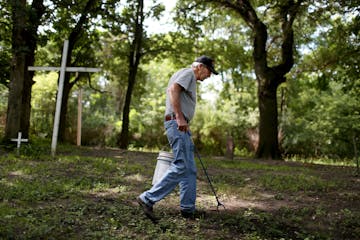 Jim Tafro, 72, has been sprucing up Spring Lake Cemetary, founded in 1861, since early December, despite an upcoming back surgery. Tafro was seen usin