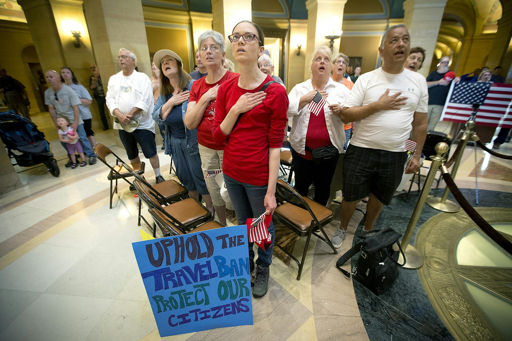 An anti-Sharia law group and antifascist protesters clashed during dueling rallies at the Minnesota State Capitol, Saturday, June 10, 2017 in St. Paul, MN. When a small faction of the anti-sharia group challenged the protesters outside, the Minnesota State Patrol had to intervene.