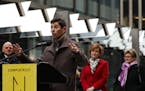 Mayor-elect Jacob Frey spoke during a dedication ceremony to mark the opening of the newly renovated Nicollet Mall Thursday.
