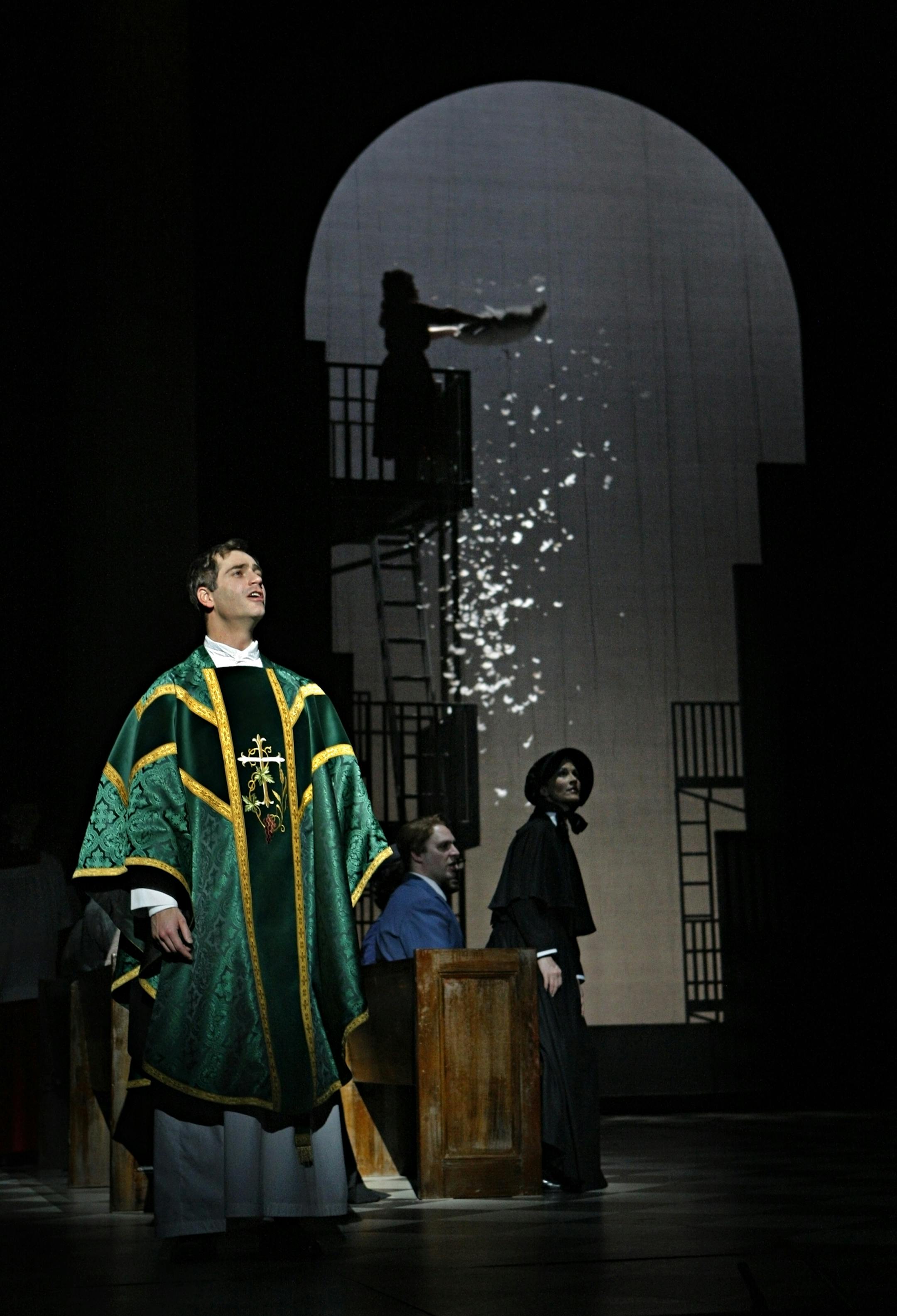 Baritone Matthew Worth portrays Father,the parish priest suspected of an improper relationship with a schoolboy in Minnesota Opera’s “Doubt.”