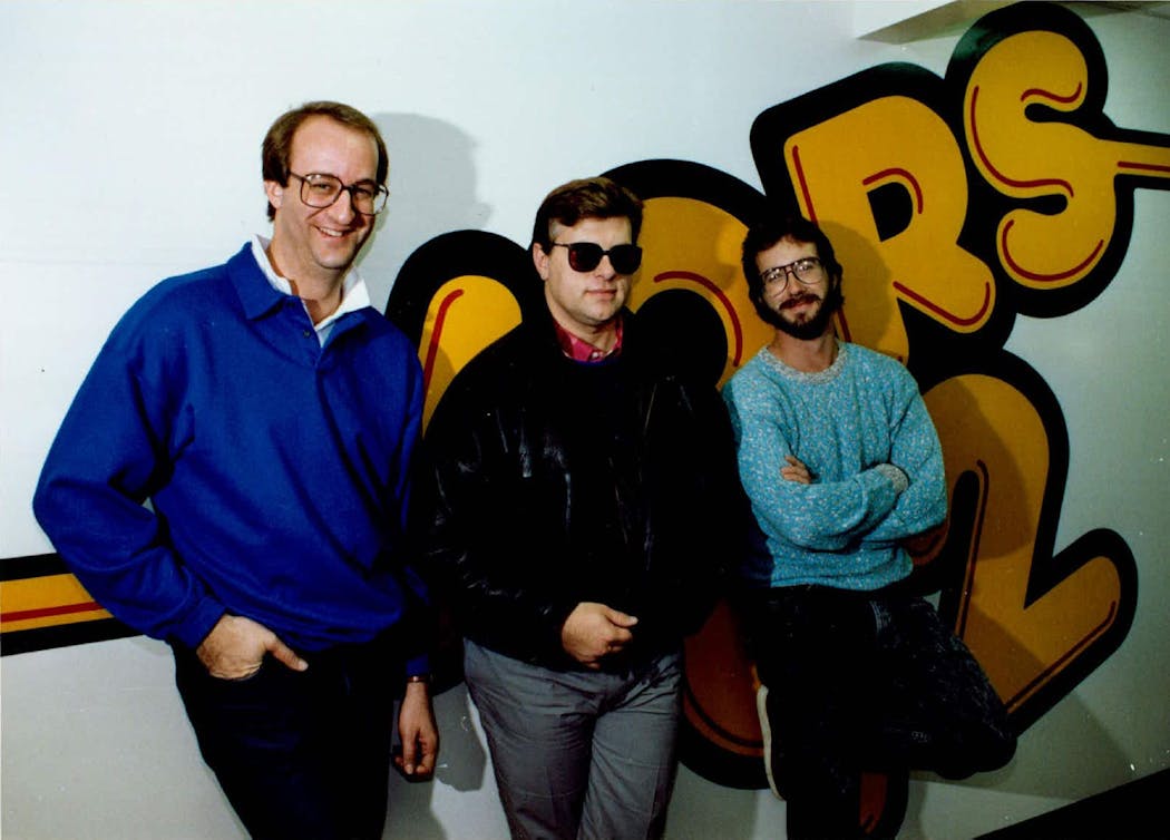 Rosen served as a sidekick to Tom Barnard (center) on the KQRS morning show in the 1980s.