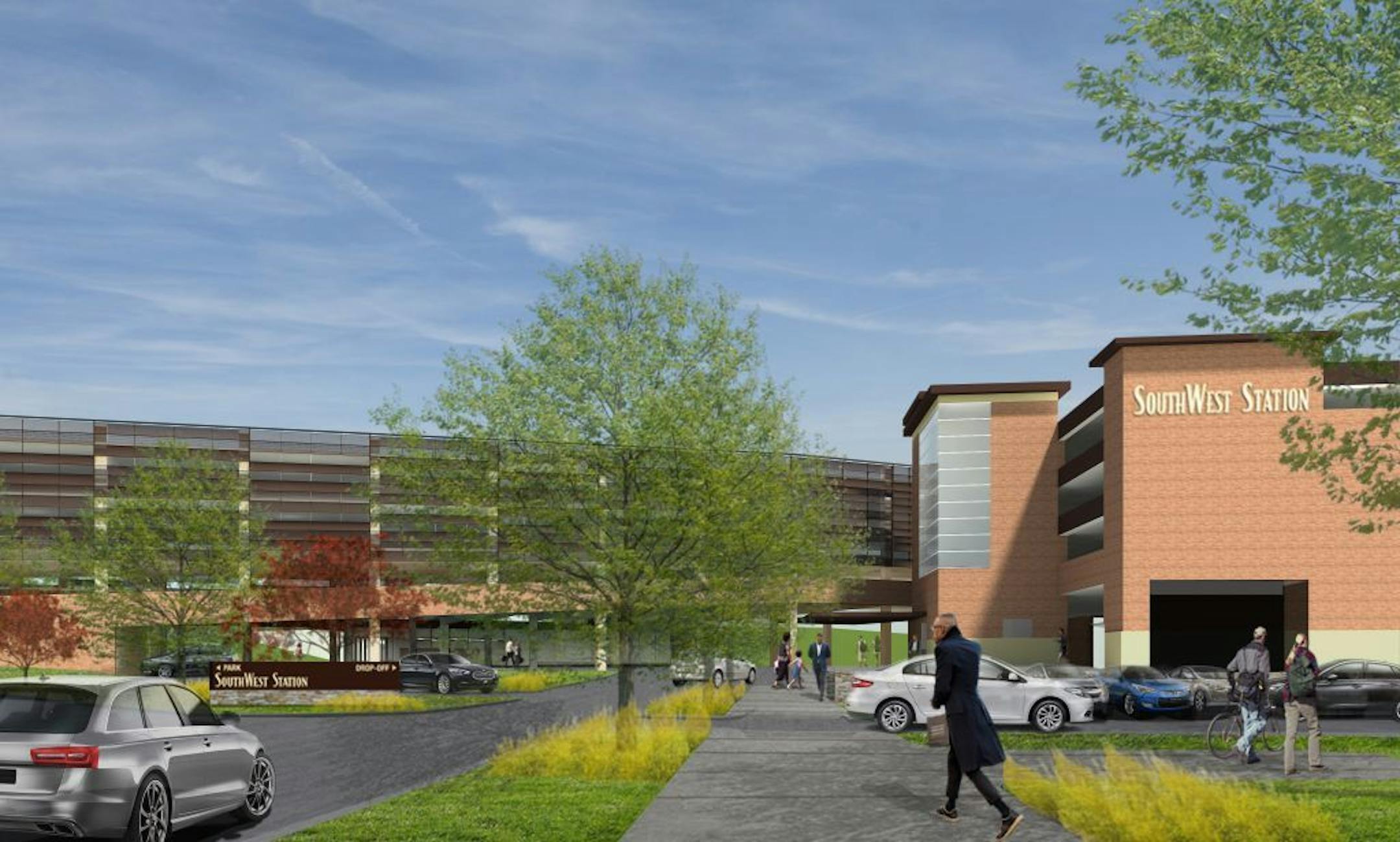 A rendering of the SouthWest station in Eden Prairie on the Southwest light-rail line. Provided by the Metropolitan Council