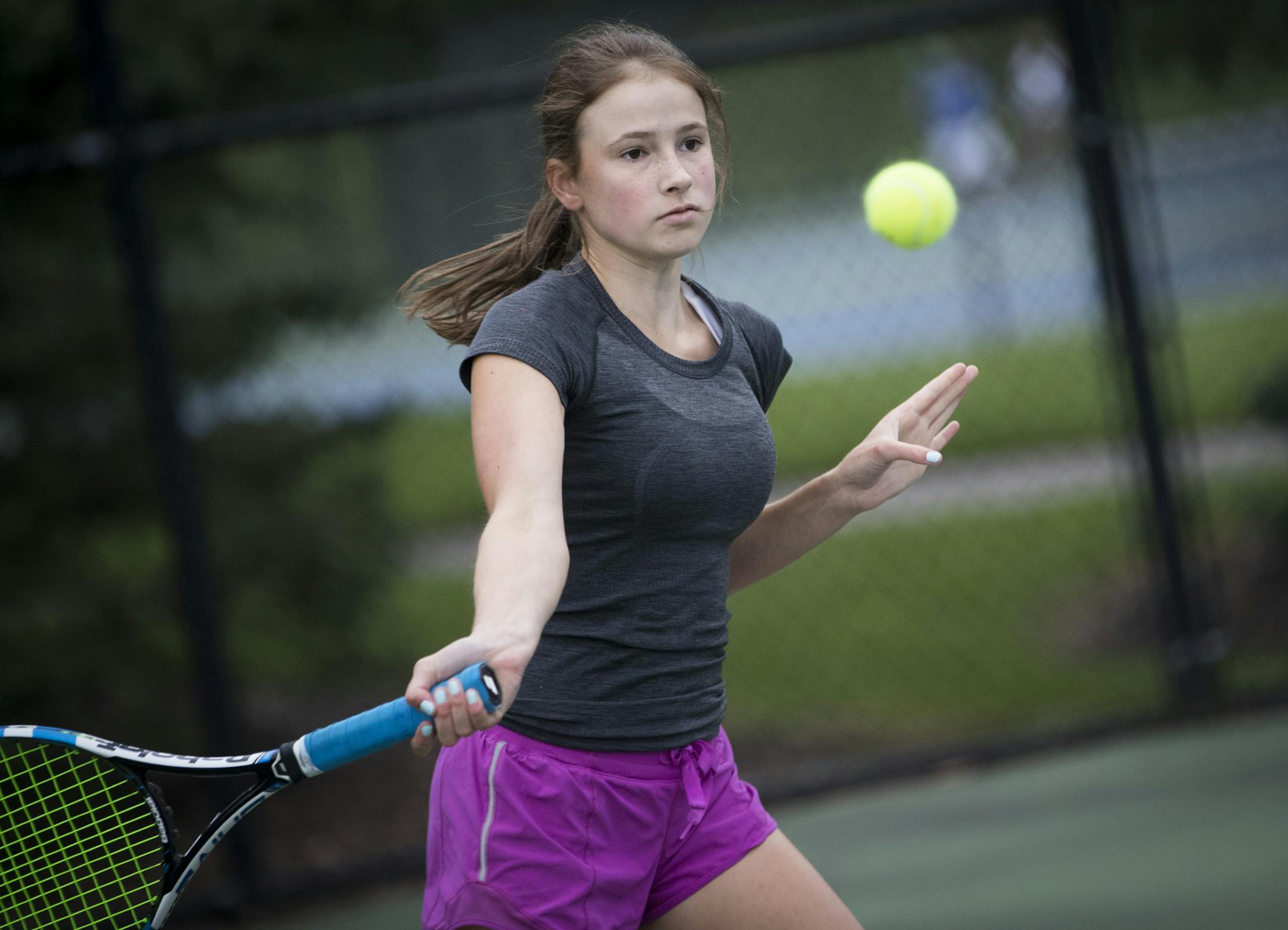 Lauren Ferg hit the ball during the first day of practice at Northview Park on Monday, August 14, 2017 in Eagan, Minn. ] RENEE JONES SCHNEIDER • renee.jones@startribune.com