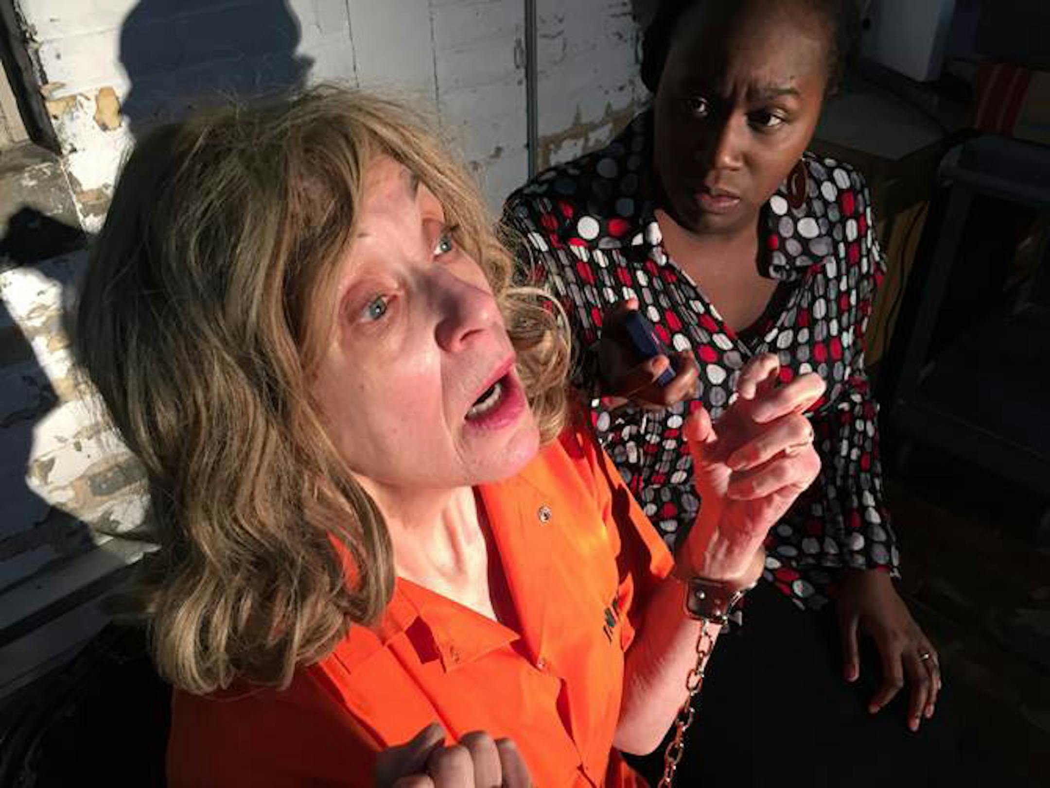 Katherine Ferrand and Joy Dolo in "Love and Information" at the Frank Theatre.