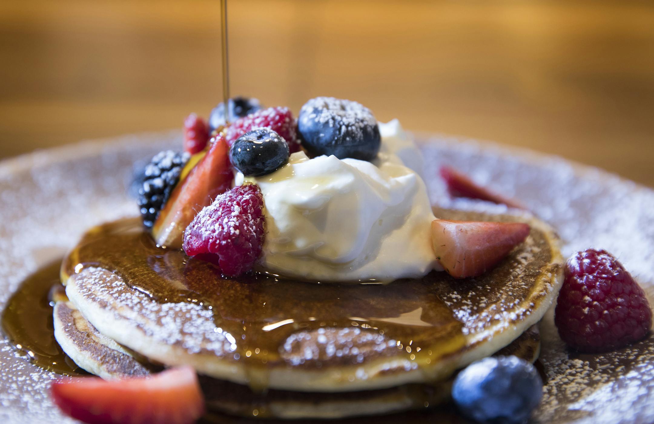 Lemon-ricotta pancakes at the Barnes & Noble Kitchen.