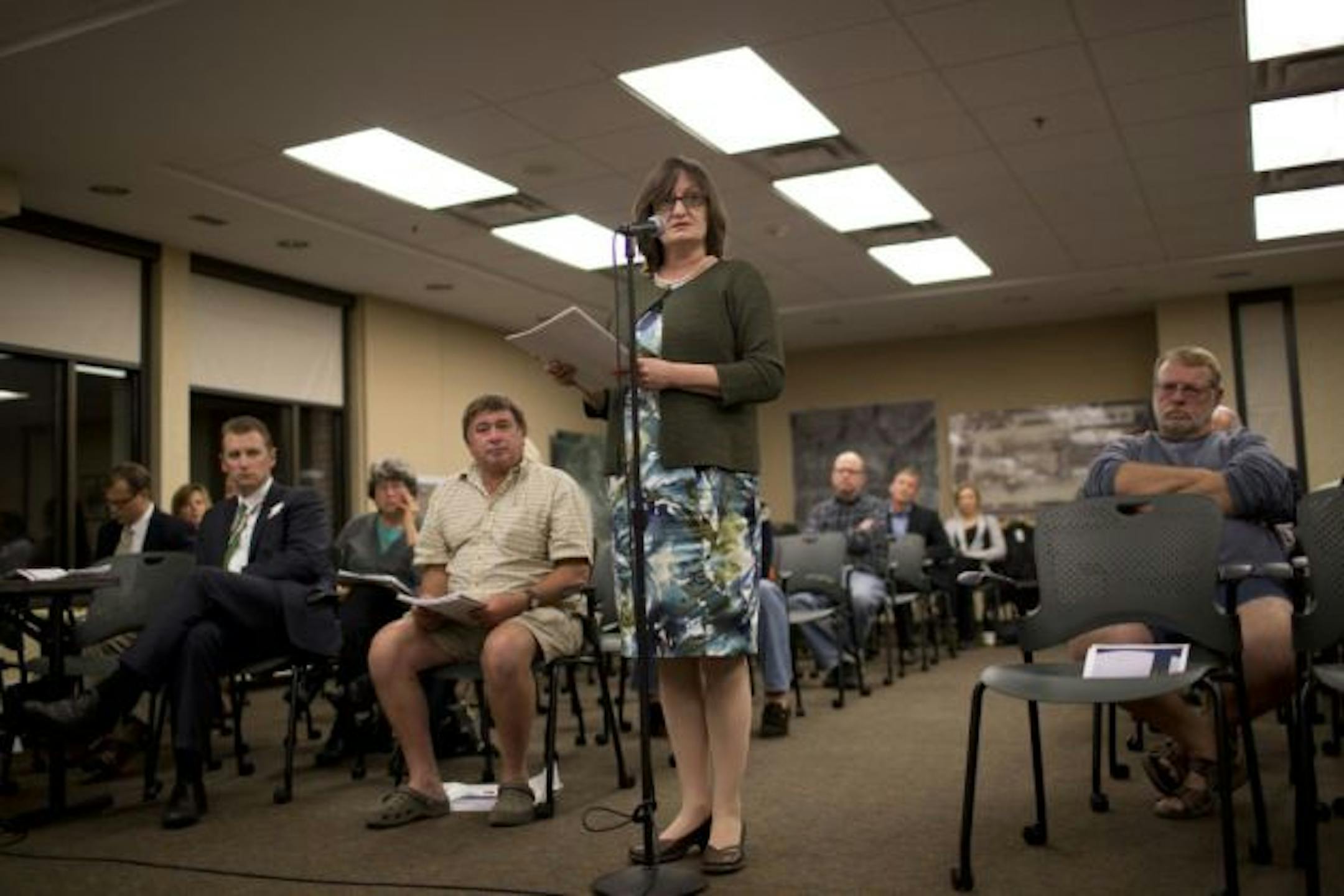 Council Member Sandy Colvin Roy at the airport meeting (photo by Jeff Wheeler)