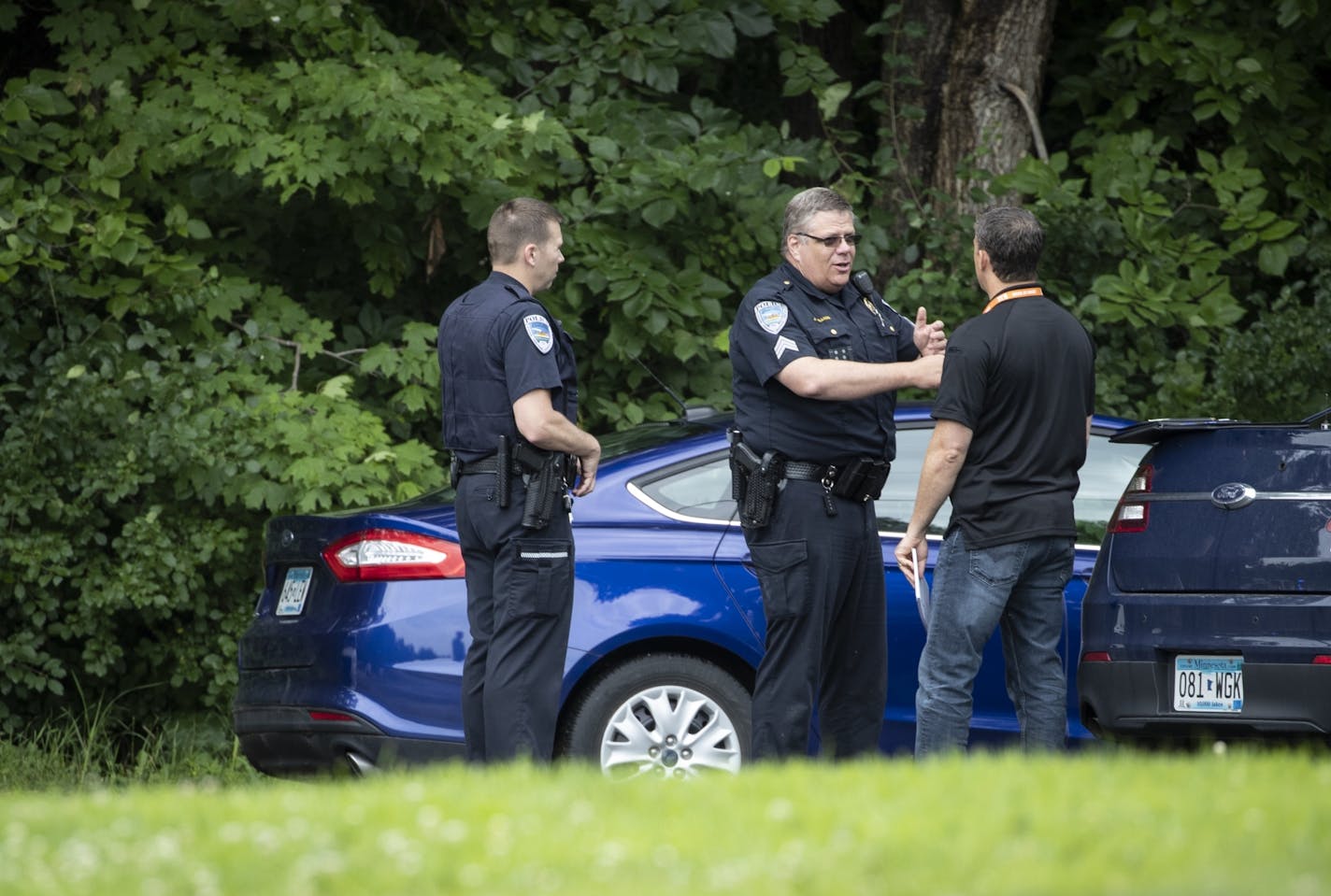 The scene of an officer involved shooting in Chanhassen, Minn., on July 13, 2018.