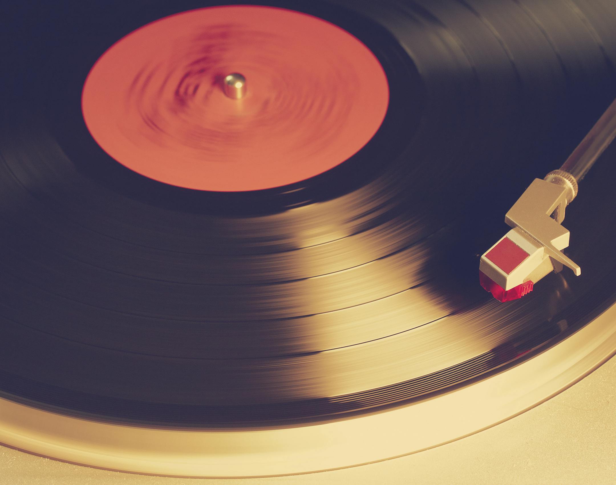 vintage vinyl player, retro film filtered, instagram style