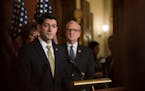 House Speaker Paul Ryan (R-Wis.) speaks after the House voted to approve a continuing resolution that would fund the government, on Capitol Hill in Wa