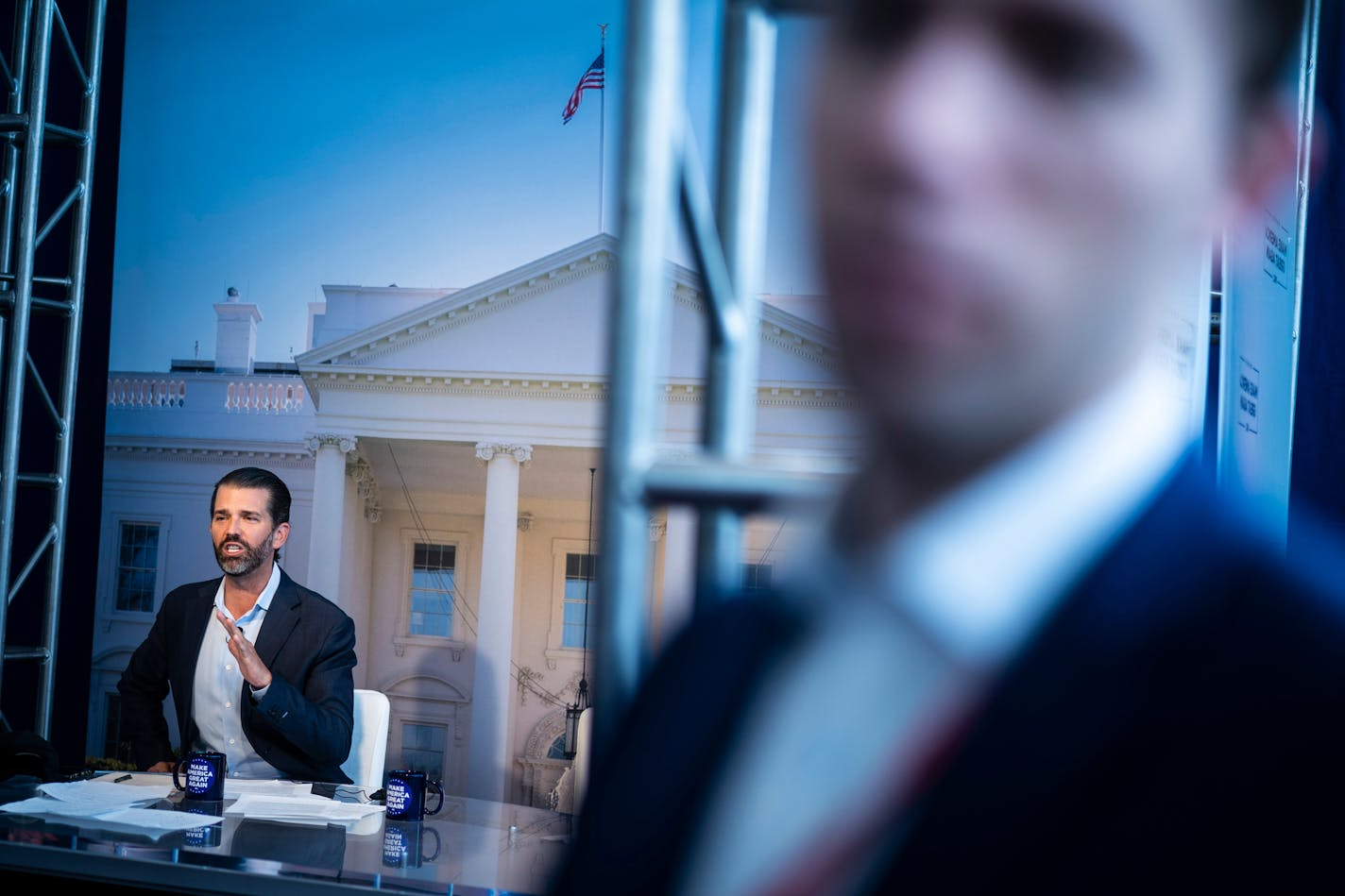 Donald Trump Jr., shown here at this year's CPAC conference, was informed about one installment of the loan in an email from an attorney working for Trump Media. MUST CREDIT: Washington Post photo by Jabin Botsford.