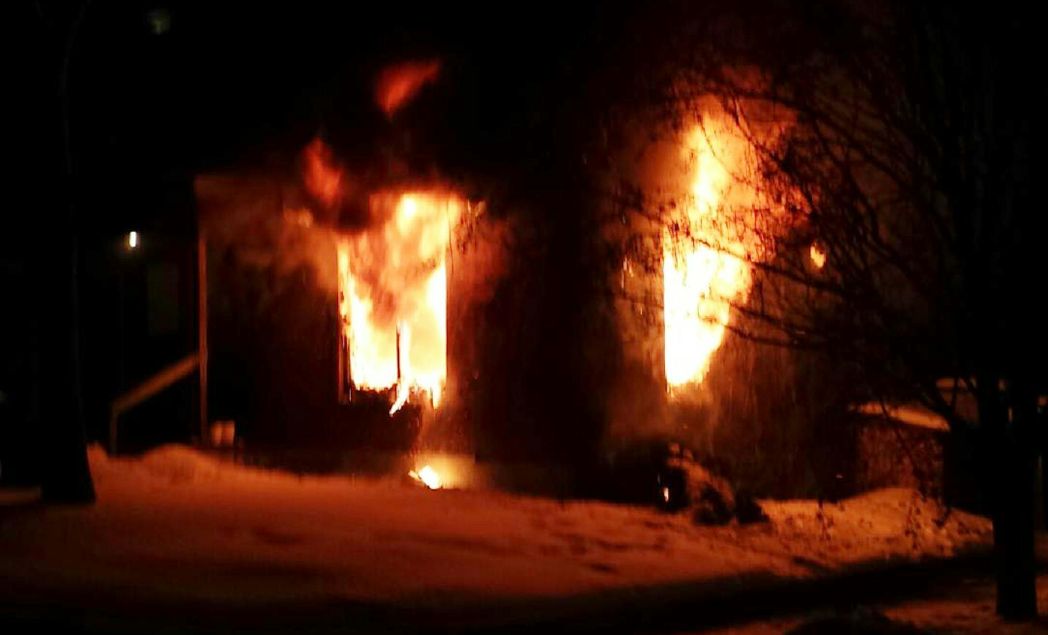 Fire at a townhome on the 700 block of Glendale St., St. Paul. Image taken by firefighter.