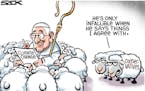 Sack cartoon: The pope on the climate