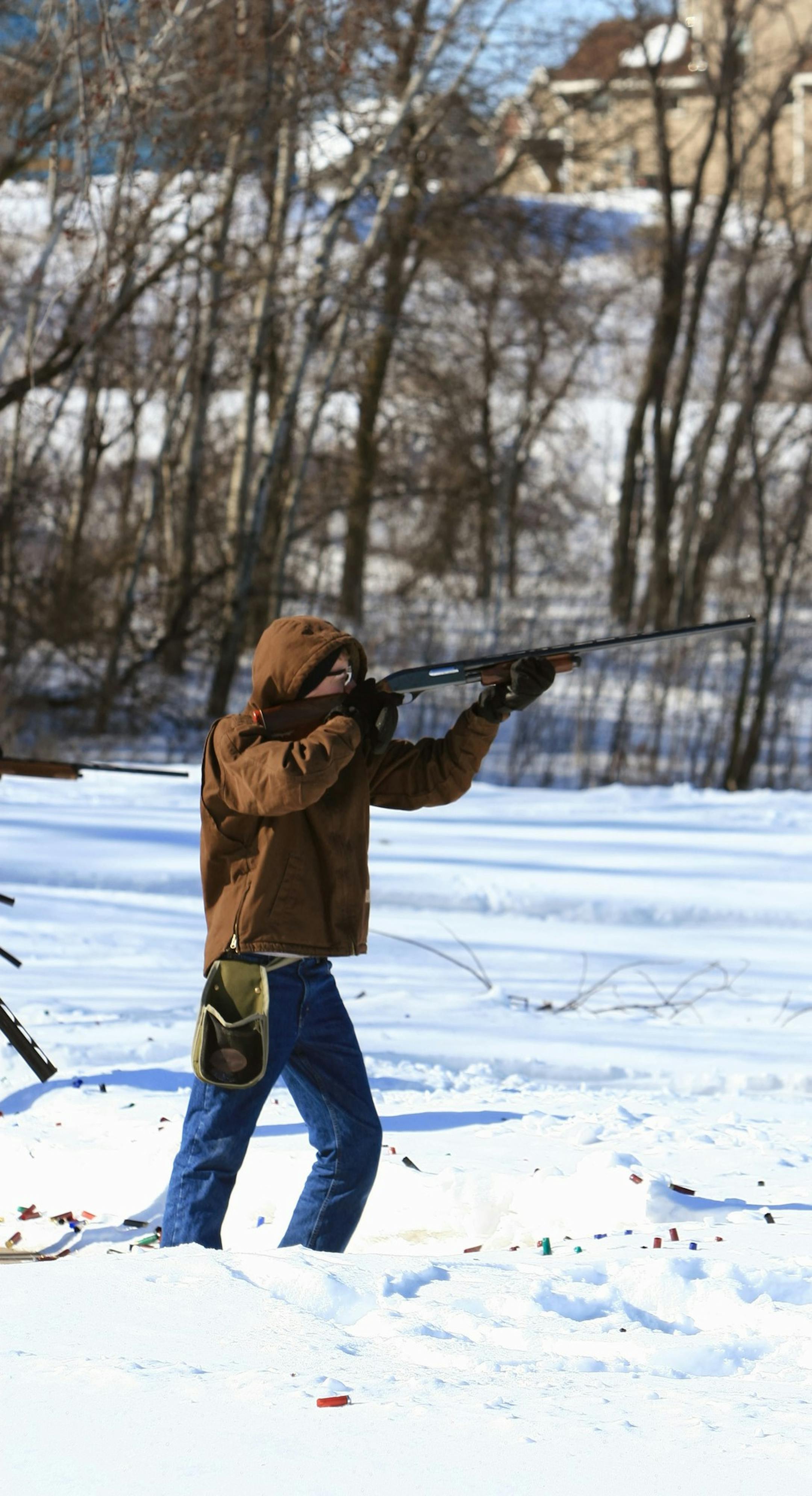 Photo by Pat Lehnherr Thomas Lehnherr, a 10th-grader at Holy Angels, is gearing up for the new Richfield trap shooting team. Last Sunday, he competed as part of a winter team at the West End Fishing and Hunting Club in Eagan. It was a subzero day, but "We got through it," Lehnherr said. His dad, Pat, will be an assistant coach for the team.