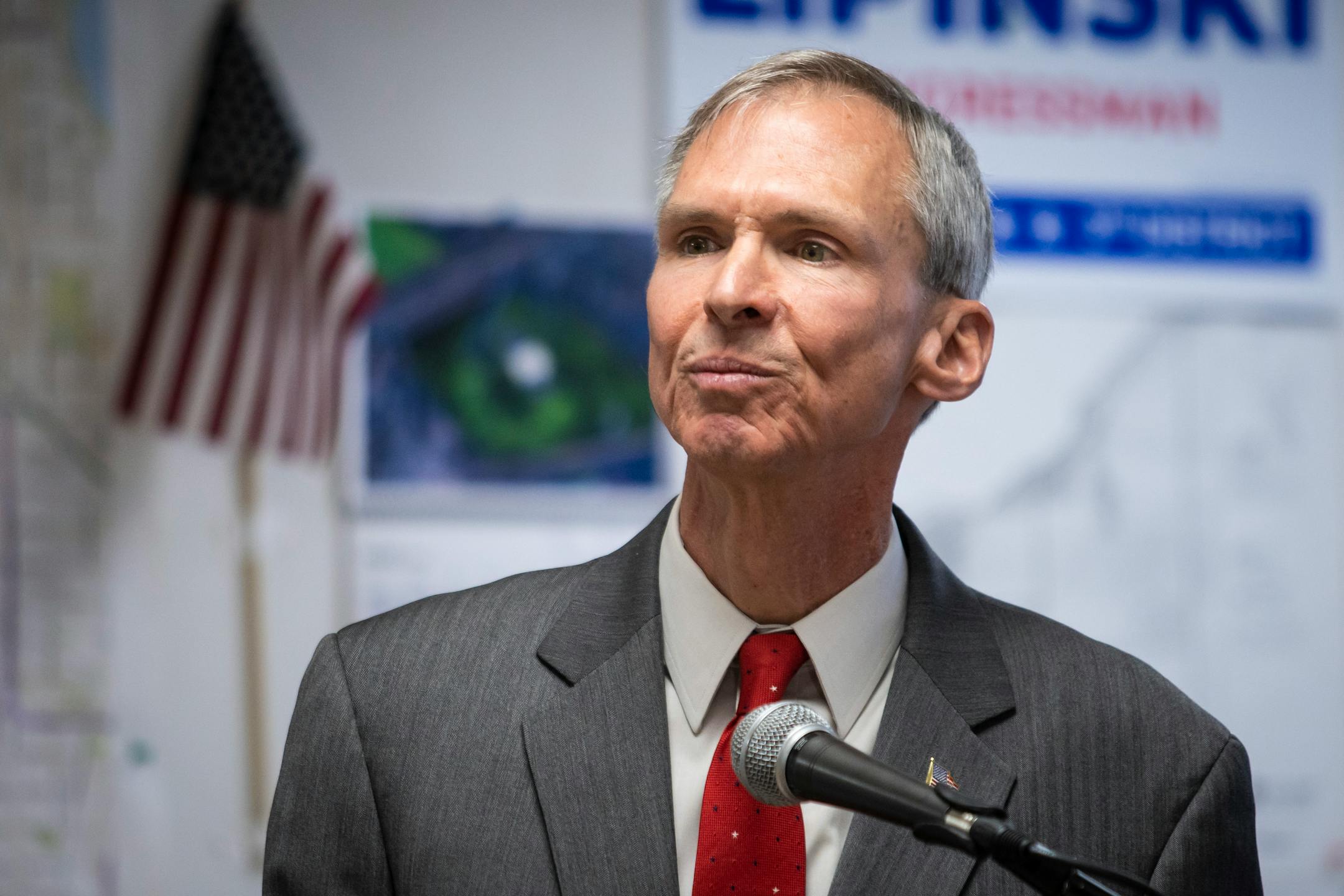 U.S. Rep. Dan Lipinski concedes the Democratic primary election to Progressive Marie Newman during a news conference at his election headquarters in Oak Lawn, Ill., Wednesday , March 18, 2020.