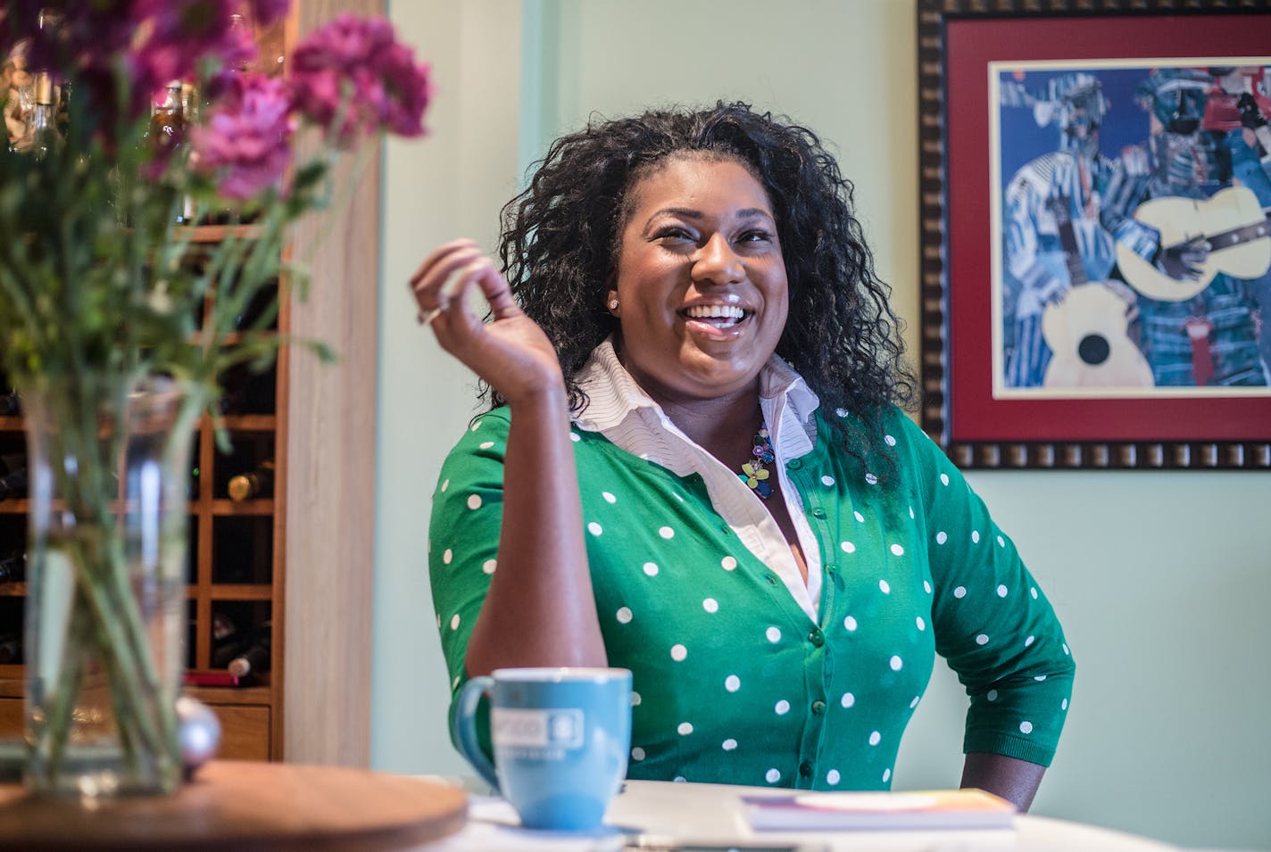 Jasmine Stringer talks style and her new book in her Minneapolis apartment, Wednesday afternoon. ] Elizabeth Brumley special to the Star Tribune * Lifestyle blogger Jasmine Stringer will be featured in Oprah's magazine for her approach to style, life advice and creating her own brand.