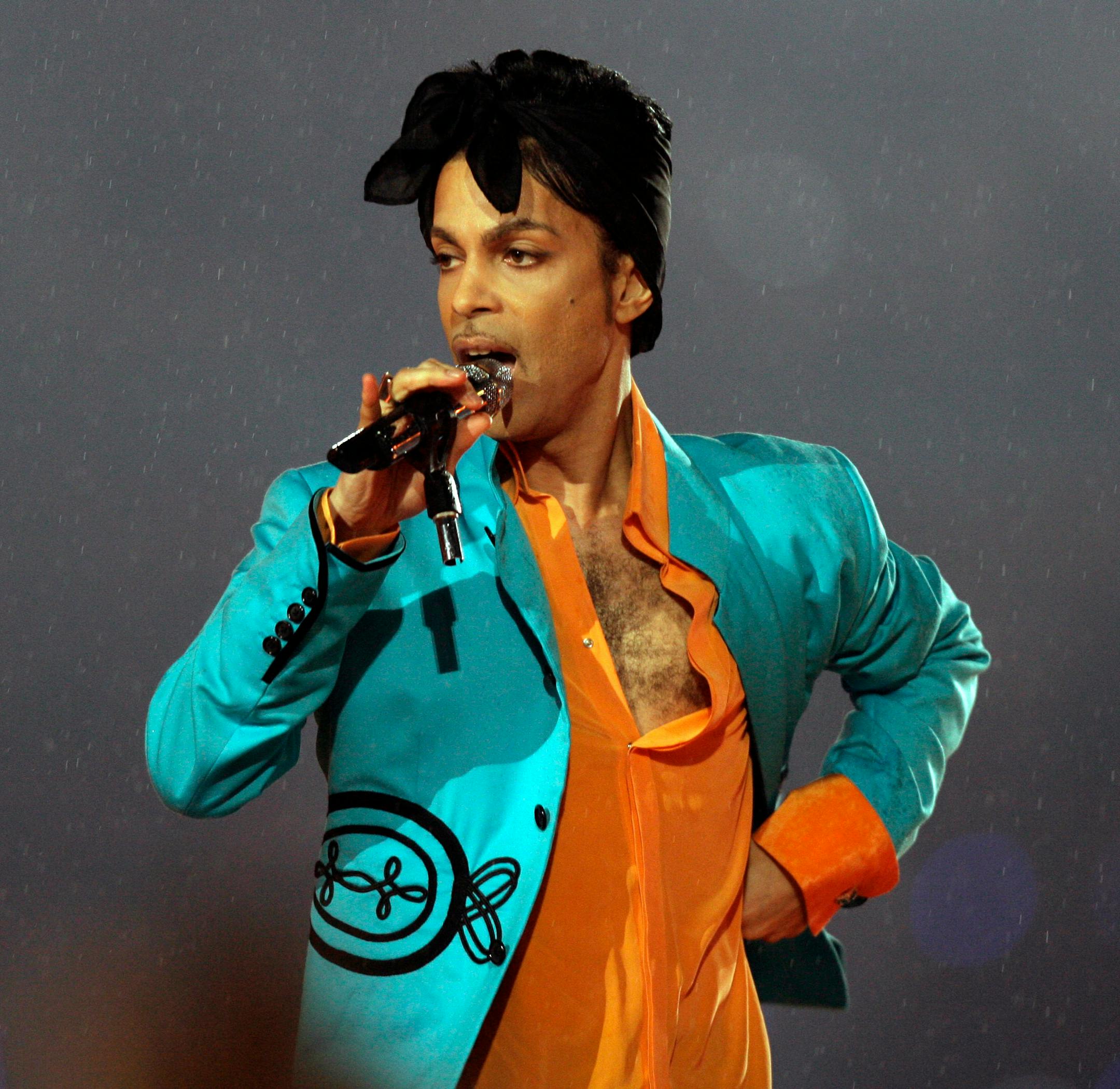 Prince performs during the halftime show at Super Bowl XLI at Dolphin Stadium in Miami, Sunday, Feb. 4, 2007.