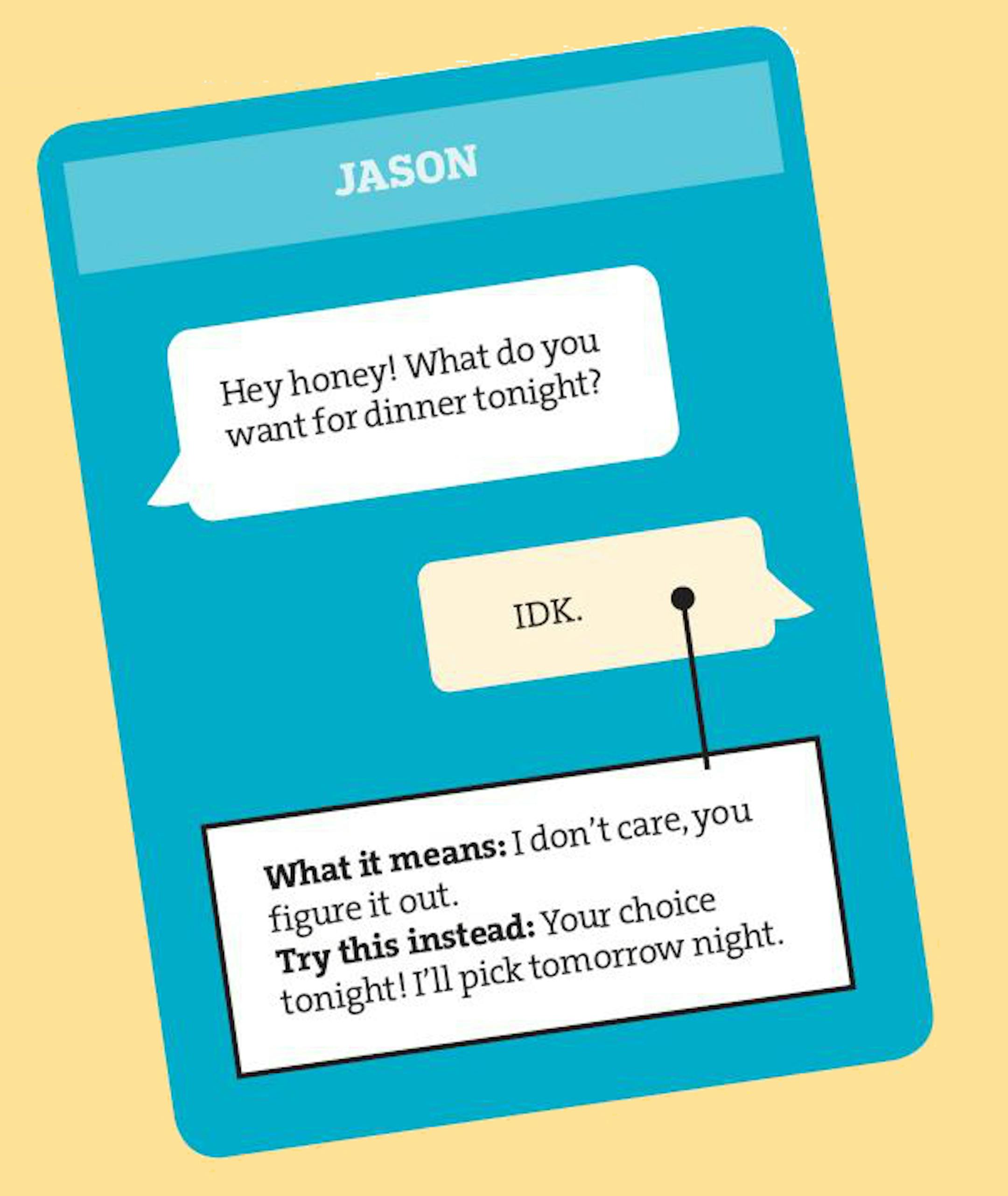 Translate your texts: Learn how to say what you mean more clearly in these common scenarios.