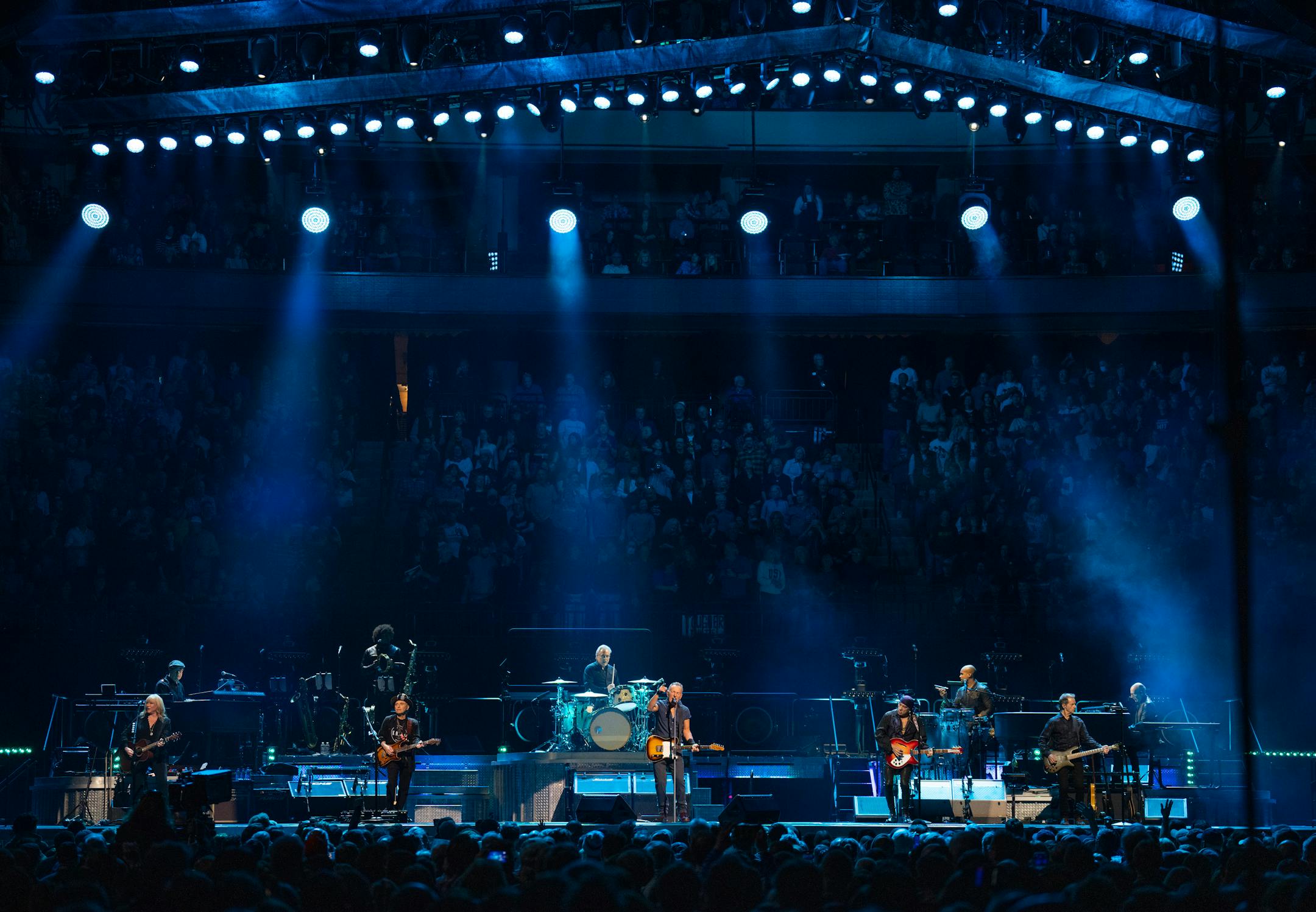 Bruce Springsteen and the E Street Band early in their set.