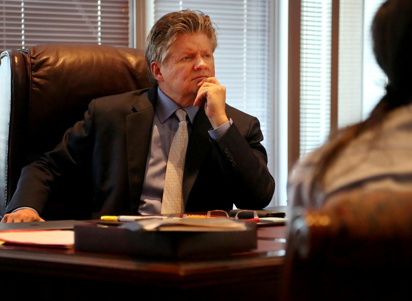 Chief U.S. District Judge John Tunheim , seen in his office.